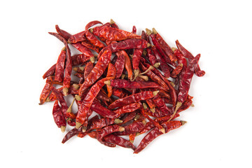 dry red pepper isolated on white background