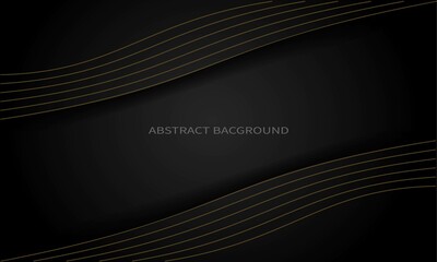 dark background with abstract gold lines for cover, poster, banner, billboard