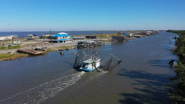 Trawling for shrimp in Chauvin, Louisiana
