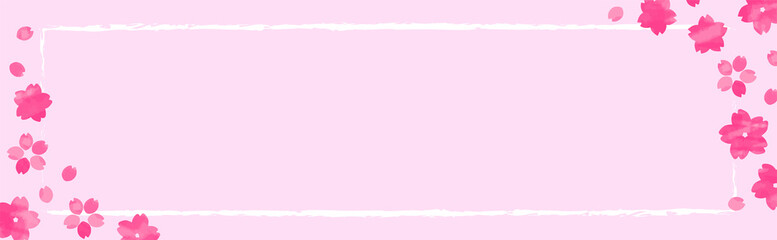 手書きの桜の花のシンプルなフレーム
