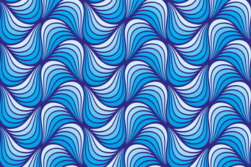 Rough Sea Water Waves Abstract - Seamless Vector Pattern 
