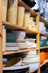 Obraz na płótnie Canvas Crockery, porcelain, utensils and other different stuff on shop