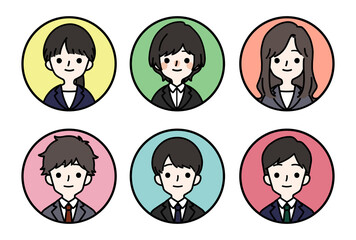 人物アイコンセット_スーツ