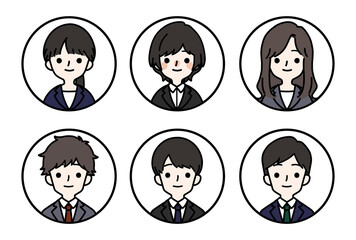人物アイコンセット_スーツ