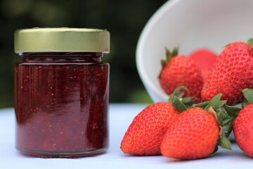 Homemade Strawberry Jam with fruit
