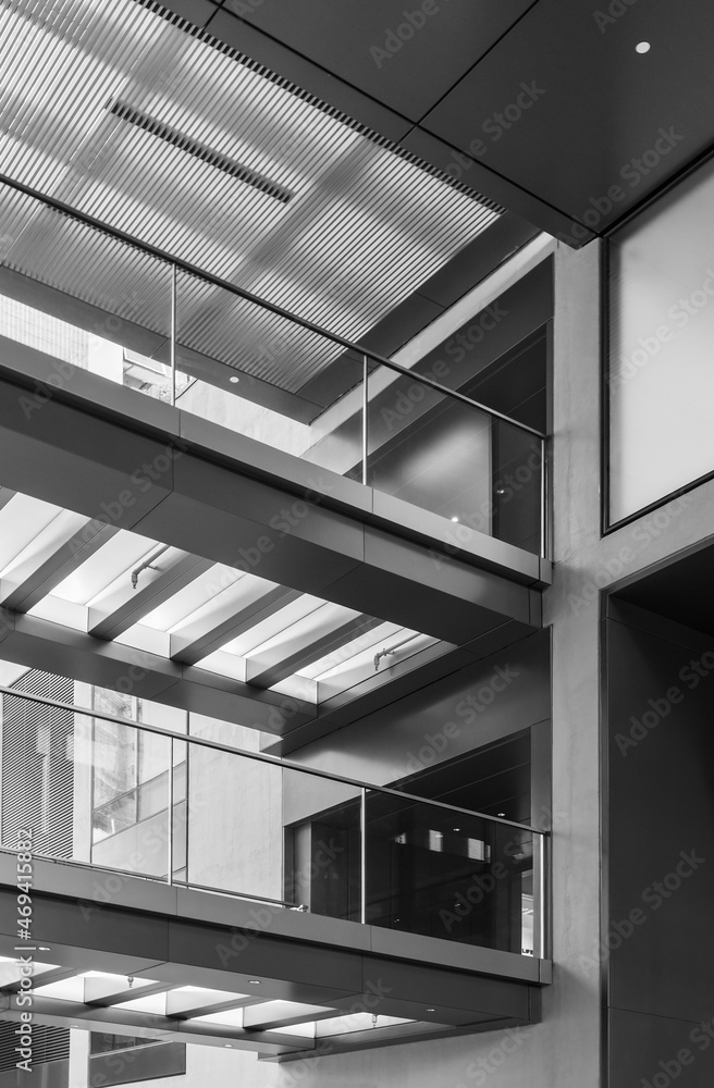 Aufkleber interior of modern architecture. building abstract background