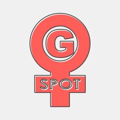 Spot-g erogenous zone emblem in thin line style