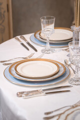 Vintage tableware and cutlery porcelain