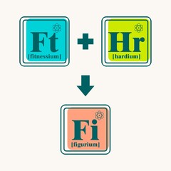 Fictional chemical elements in reaction. Gym and fitness