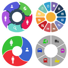 Business infographics. Set of pie chart	