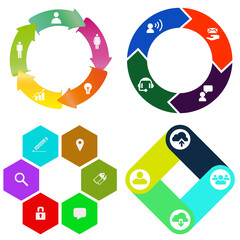 Business infographics. Set of pie chart	