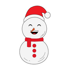 Emoticon - Snowman Grinning Face with Smiling Eyes