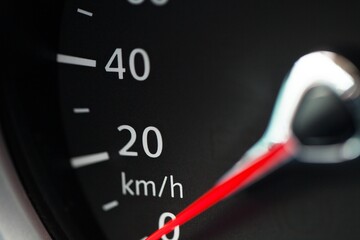 dash board tachometer with numbers in modern car