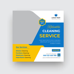 Home Cleaning Service Social Media Post Office Cleaning Web Banner  Or Square Flyer Template Design