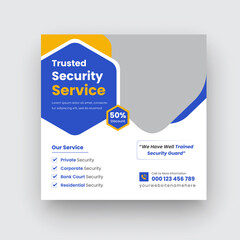 Home Reliable Security Social Media Post Trusted Web Banner Fast Security Service Office Fast Security Service Banner Or Square Flyer Template Design