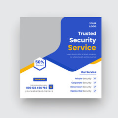 Home Reliable Security Social Media Post Trusted Web Banner Fast Security Service Office Fast Security Service Banner Or Square Flyer Template Design