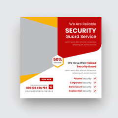 Fototapeta premium Home Reliable Security Social Media Post Trusted Web Banner Fast Security Service Office Fast Security Service Banner Or Square Flyer Template Design
