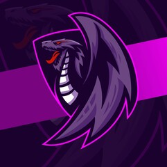dragon with wings mascot esport logo character design for gaming logo team