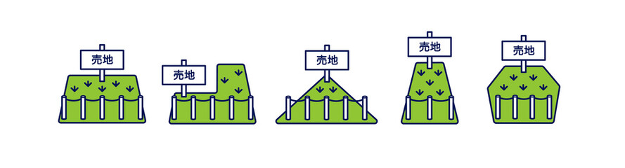 土地の形のイラスト © Toko