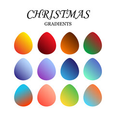 A set of Christmas gradients, bright shades