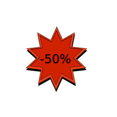 -50% desconto para vendas, vermelho e laranja 
-50% off sales, red and orange.