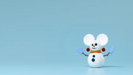 Snowman with Christmas balls earrings. 