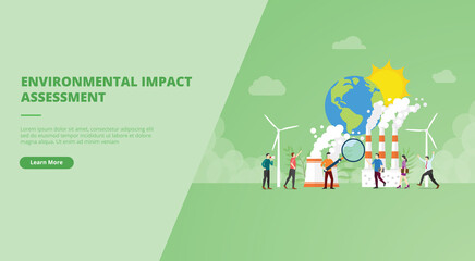Obraz na płótnie Canvas eia environmental impact analysis concept for website landing homepage template banner or slide presentation