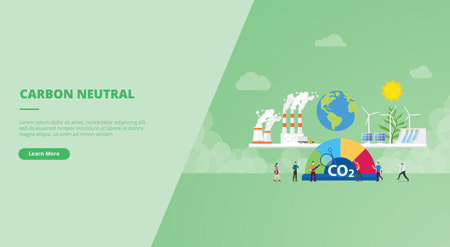 Carbon Neutral Concept For Website Landing Homepage Template Banner Or Slide Presentation