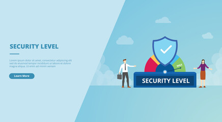 security level concept for website landing homepage template banner or slide presentation