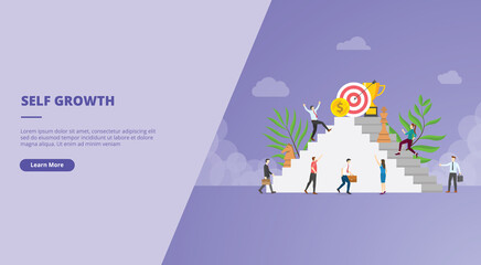 self growth for website landing homepage template banner or slide presentation