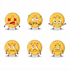 Dalgona candy triangle cartoon character with nope expression