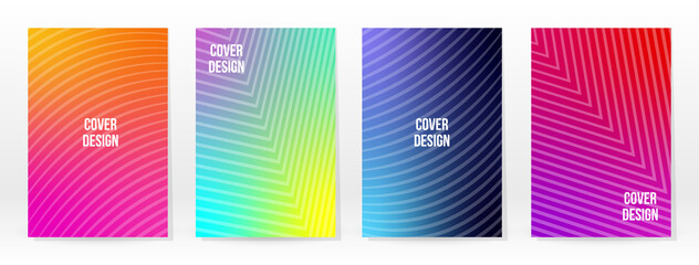 Minimal Poster. Pastel Soft. Rainbow Gradient Set.