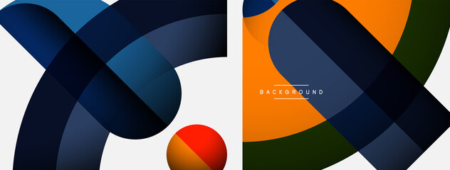 Trendy shapes, color minimal design composition, lines and shadows for wallpaper banner background or landing page