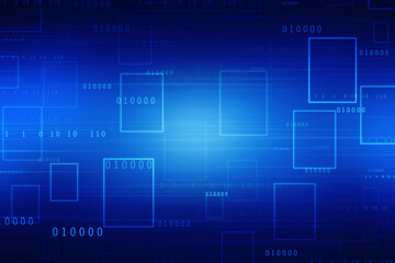 2d illustration abstract digital binary data on computer screen