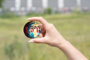 Die Welt und Temperaturanstieg von 1,5 Grad