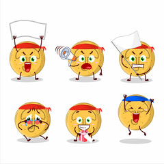 Mascot design style of dalgona candy umbrella character as an attractive supporter