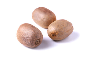 Ripe kiwi fruits isolated on white background