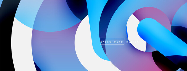 Fototapeta premium Round shapes circles and other geometric forms. Vector illustration for wallpaper banner background card or landing page