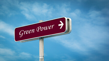 Street Sign to Green Power