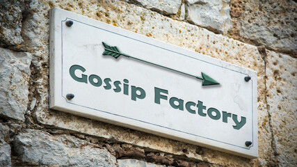 Fototapeta premium Street Sign GOSSIP FACTORY
