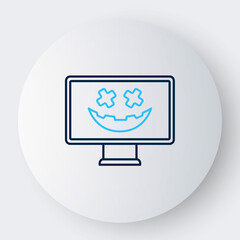 Line Happy Halloween holiday icon isolated on white background. Colorful outline concept. Vector