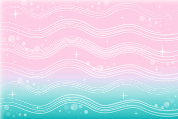 Fantasy background. Pattern in pastel colors. Multicolored sky with stars and waves.