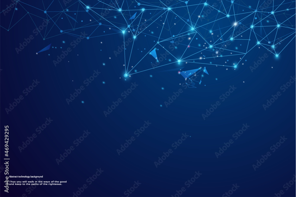 Poster abstract futuristic - molecules technology with polygonal shapes on background. illustration vector 