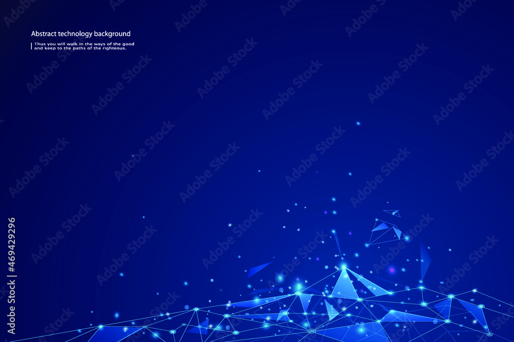 Poster abstract futuristic - molecules technology with polygonal shapes on background. illustration vector 