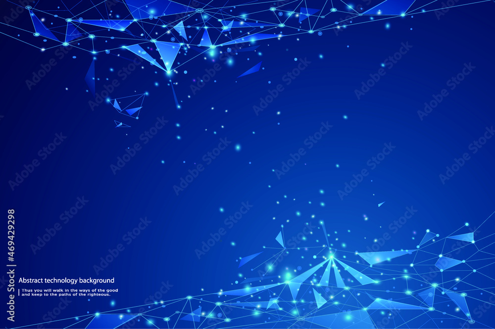 Poster abstract futuristic - molecules technology with polygonal shapes on background. illustration vector 