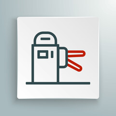 Line Turnstile icon isolated on white background. Colorful outline concept. Vector