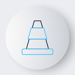 Line Traffic cone icon isolated on white background. Colorful outline concept. Vector