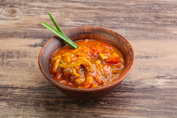 Meat goulash with vegetables