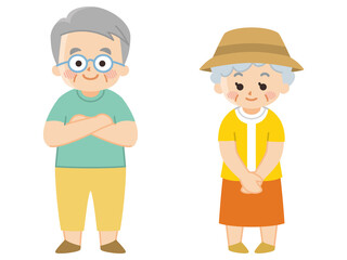 夏服を着たシニア夫婦　夏