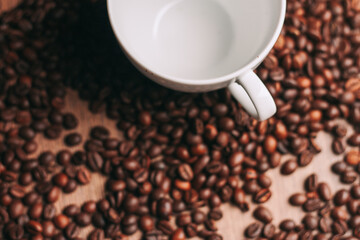 coffee beans Hot drink spilled grains photograph of the object